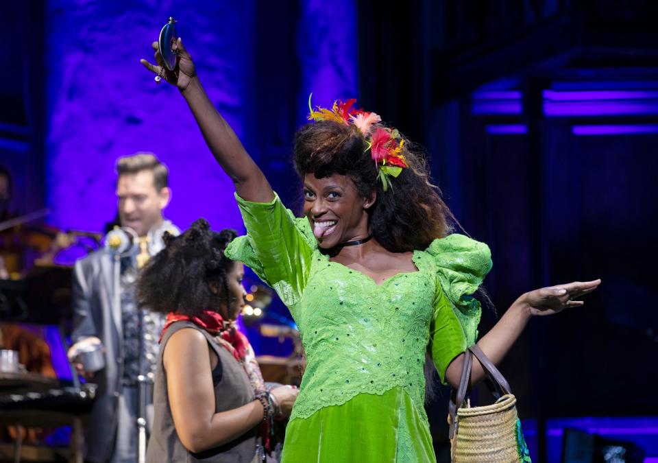 Kimberly Marable as Persephone and company in the national tour of “Hadestown.”