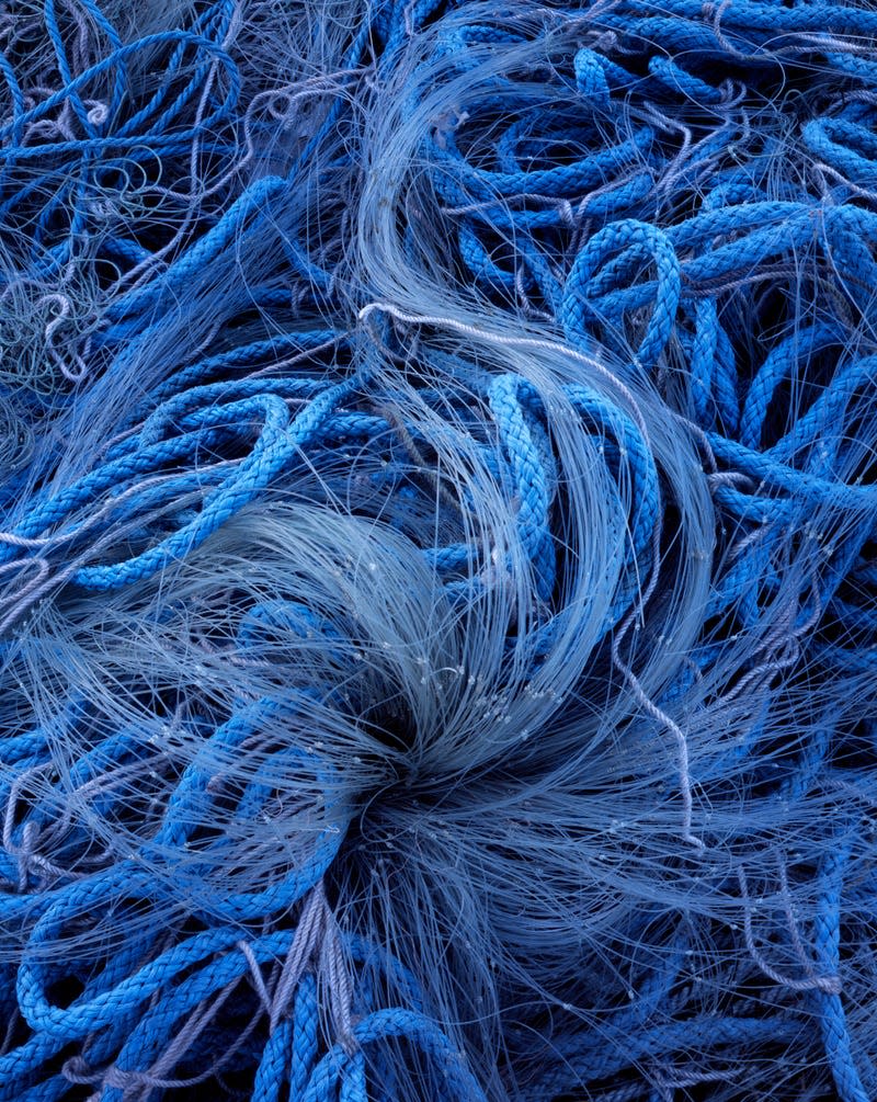 Fishing nets in Dungeness, Kent.