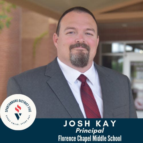 Josh Kay now serves as the new principal for Florence Chapel Middle School