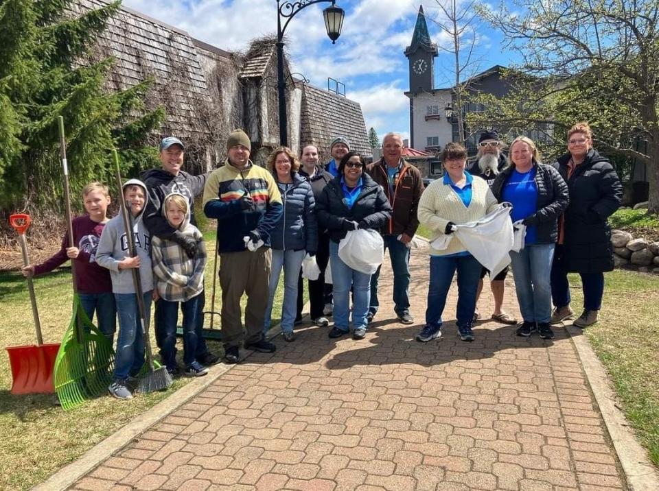A downtown cleanup in Gaylord is scheduled to begin at 3:30 p.m. at the Pavilion on South Court Avenue on April 22, which is also Earth Day. Pictured are participants from last year's cleanup.