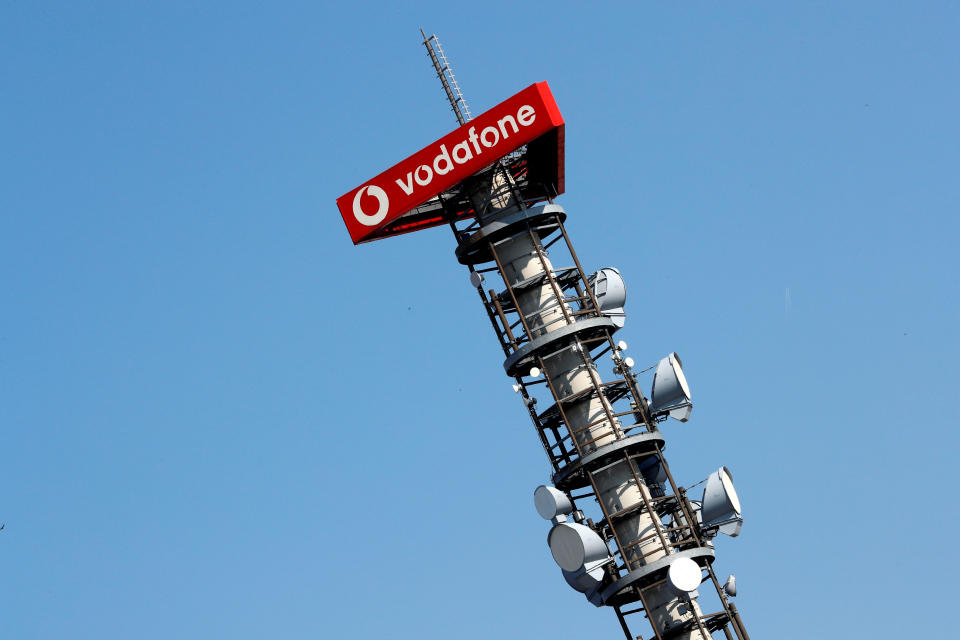 Different types of 4G, 5G and data radio relay antennas for mobile phone networks are pictured on a relay mast operated by Vodafone in Berlin, Germany April 8, 2019.     REUTERS/Fabrizio Bensch