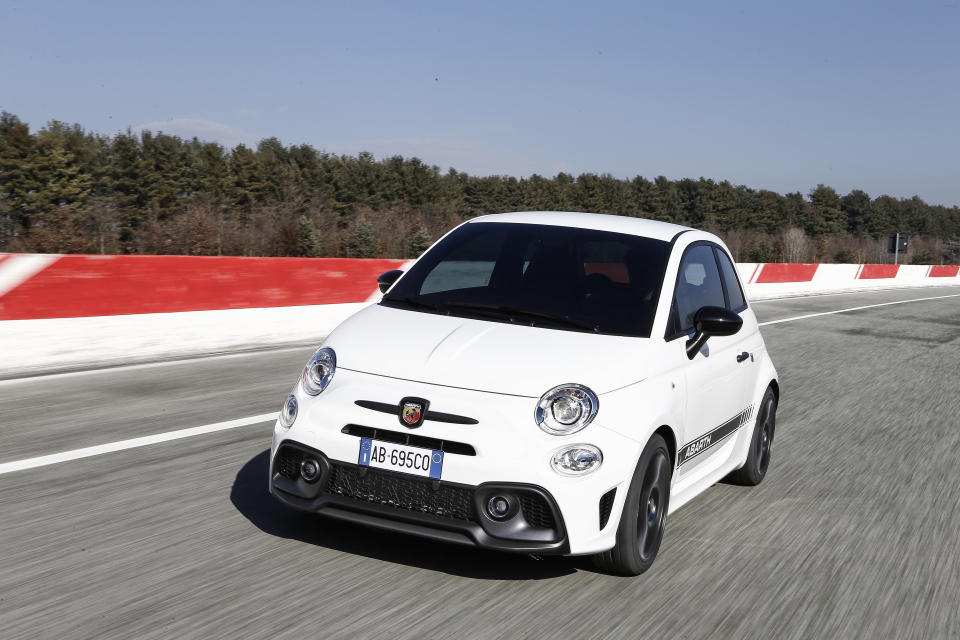A trio of turbocharged 1.4-litre petrol engines are offered on the Abarth 595. (Abarth)