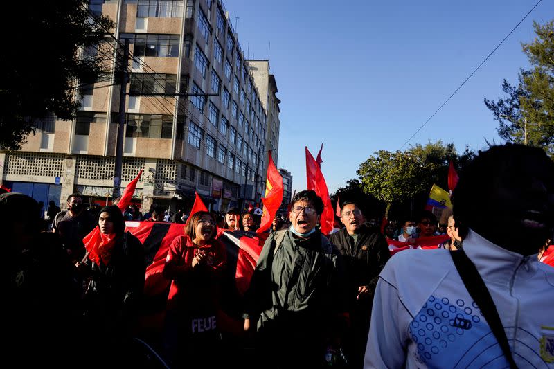 Protest against President Guillermo Lasso's economic and environmental policies, in Quito