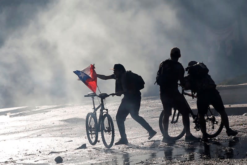 Protest against Chile's state economic model in Santiago