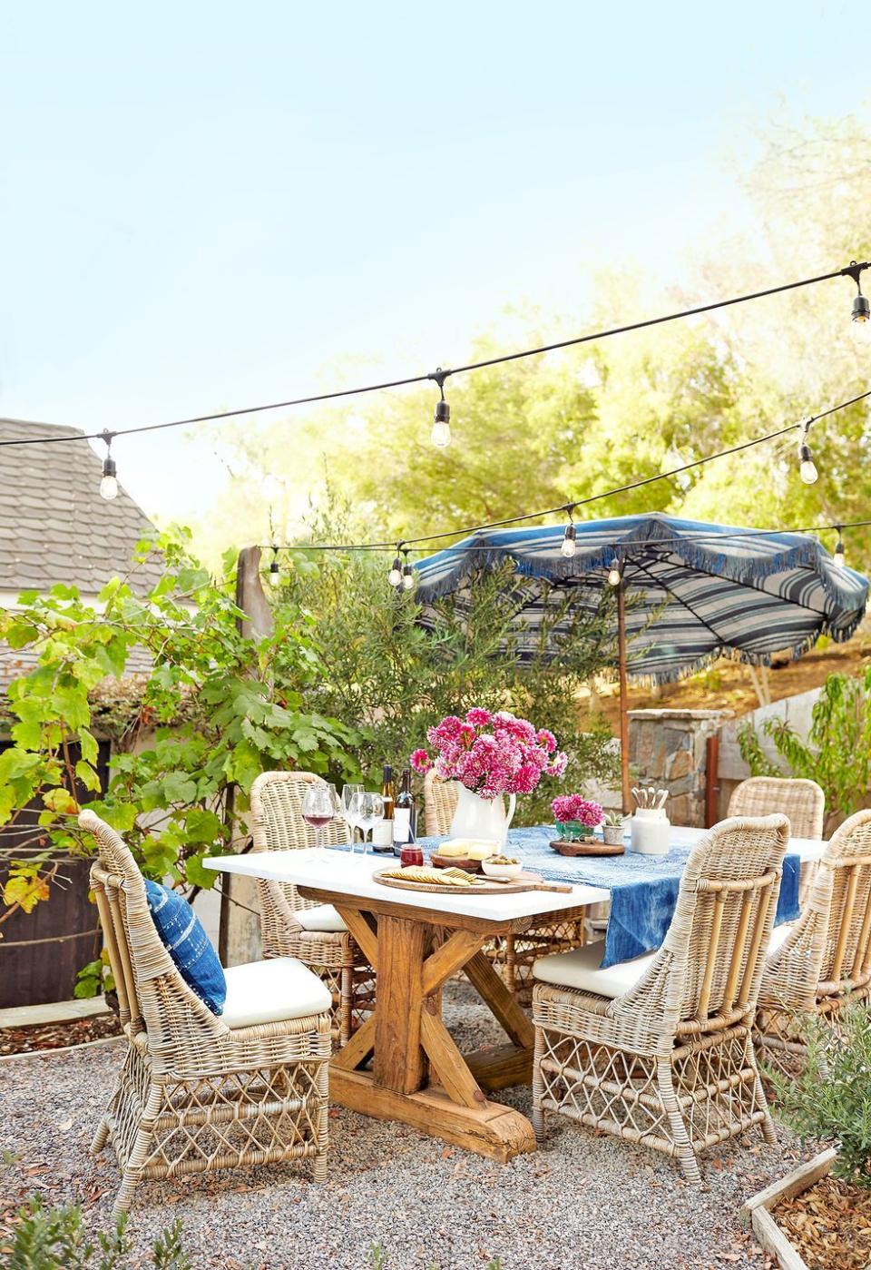 small backyard ideas foldable umbrella patio
