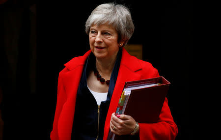 Britain's Prime Minister Theresa May leaves 10 in Downing Street in London, Britain, November 28, 2018. REUTERS/Henry Nicholls/Files