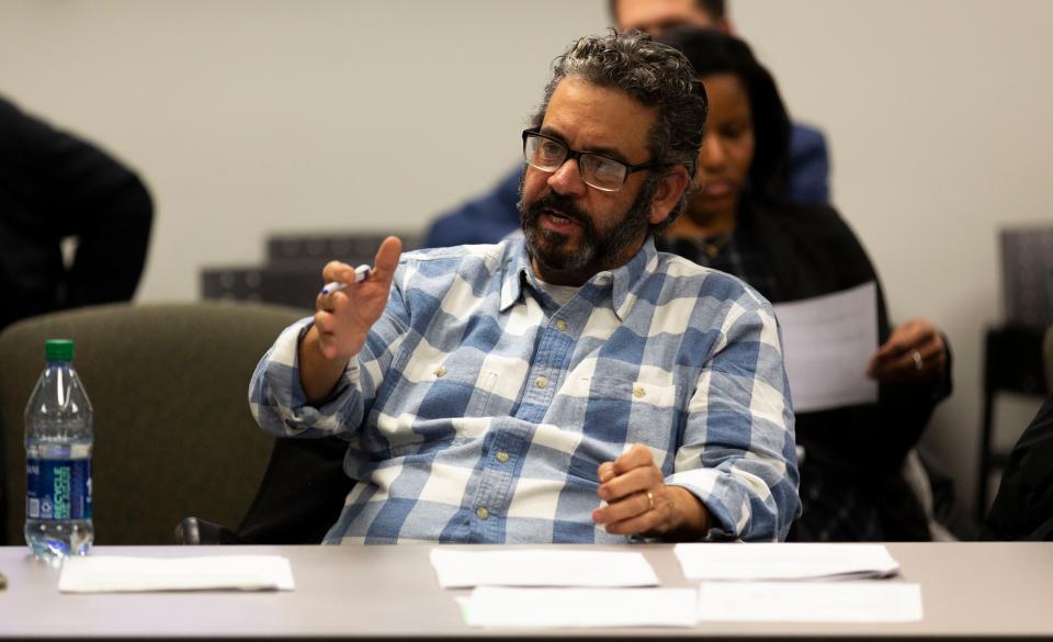 Winnebago County Board Member Paul Arena debates returning powers and duties to the Winnebago County Board chairman's office during a meeting Jan. 4, 2024, at the Winnebago County Administration Building.