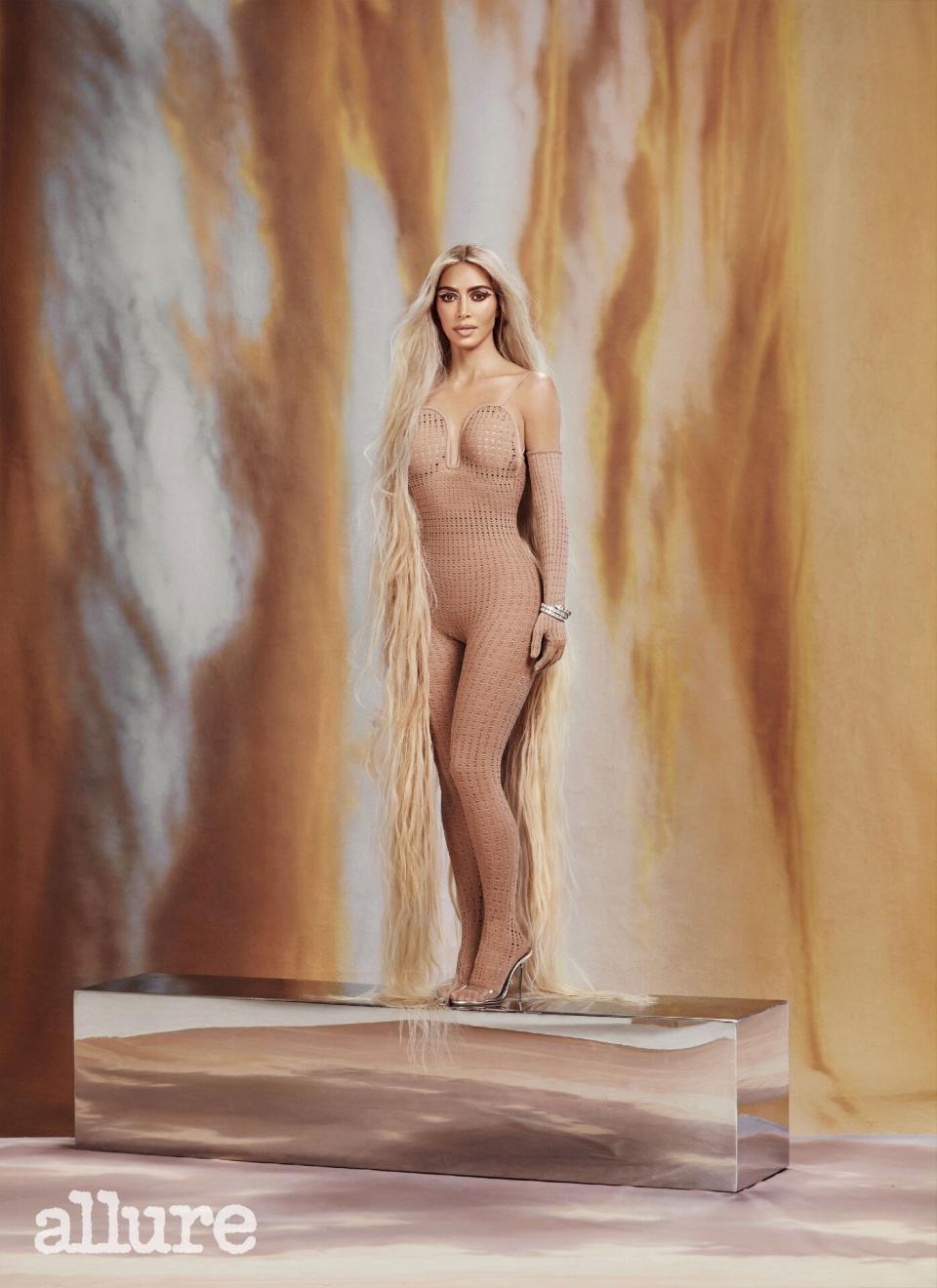 Kim Kardashian Floor-Length Blonde Hair 2022 