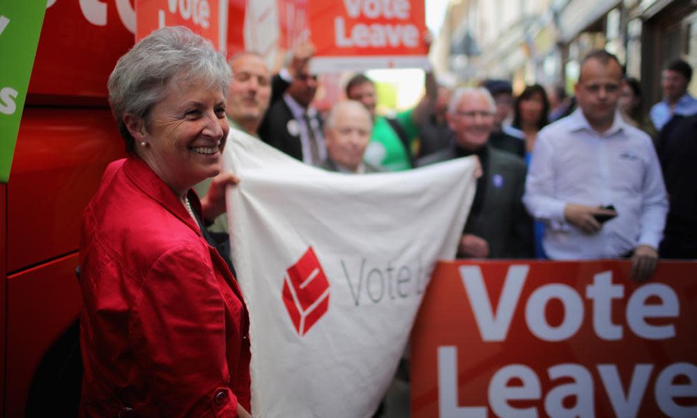 Gisela Stuart on the leave campaign bus