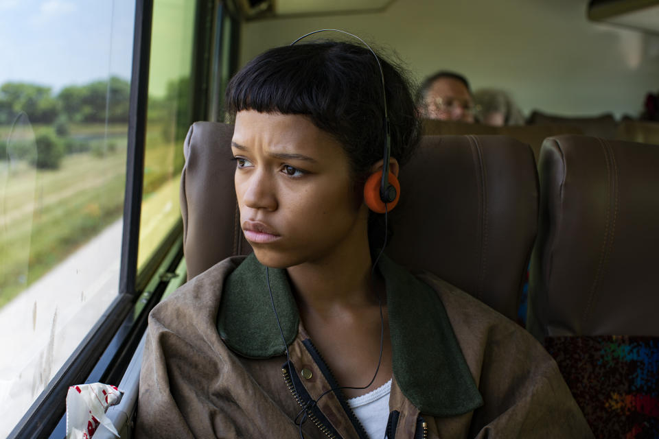 This image released by MGM Pictures shows Taylor Russell in a scene from "Bones and All." (Yannis Drakoulidis/Metro Goldwyn Mayer Pictures via AP)