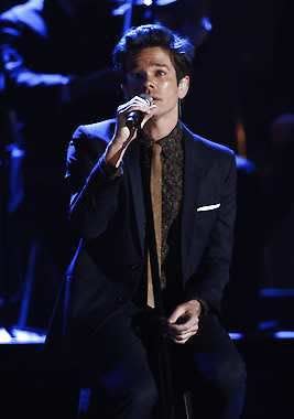 Nate Ruess, of the musical group fun., performs at the Grammy Nominations Concert Live! at Bridgestone Arena on Wednesday, Dec. 5, 2012, in Nashville, Tenn. (Photo by Wade Payne/Invision/AP)
