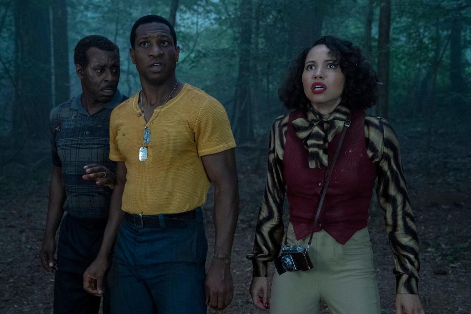 Courtney B. Vance as Uncle George, Jonathan Majors as Atticus and Jurnee Smollett as Leti in "Lovecraft Country."