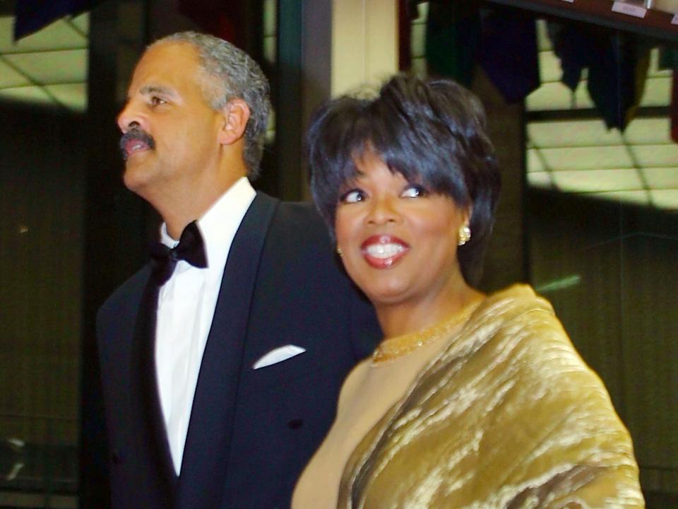 An old photo of Oprah Winfrey and Stedman Graham