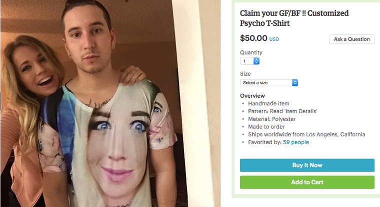 This Genius Woman Is Making Sure No One Hits on Her Man With This Terrifying Shirt