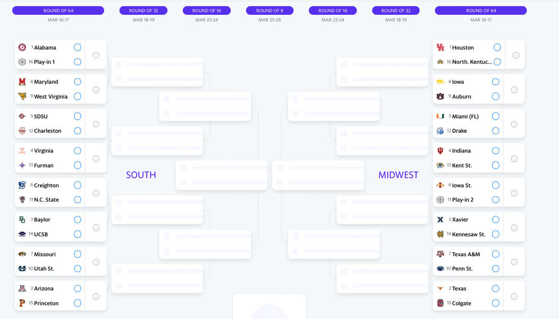 Click for printable NCAA men&#39;s tournament bracket.