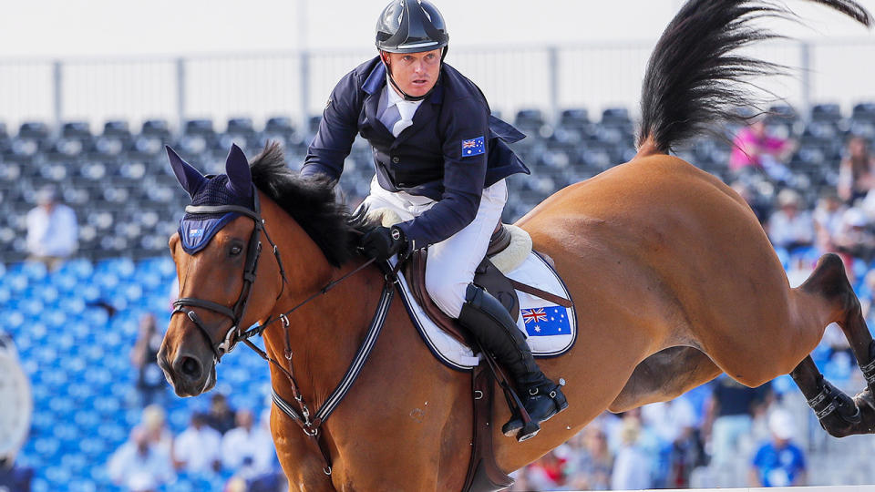 Jamie Kermond (pictured) during competition riding Yandoo Oaks Constellation.