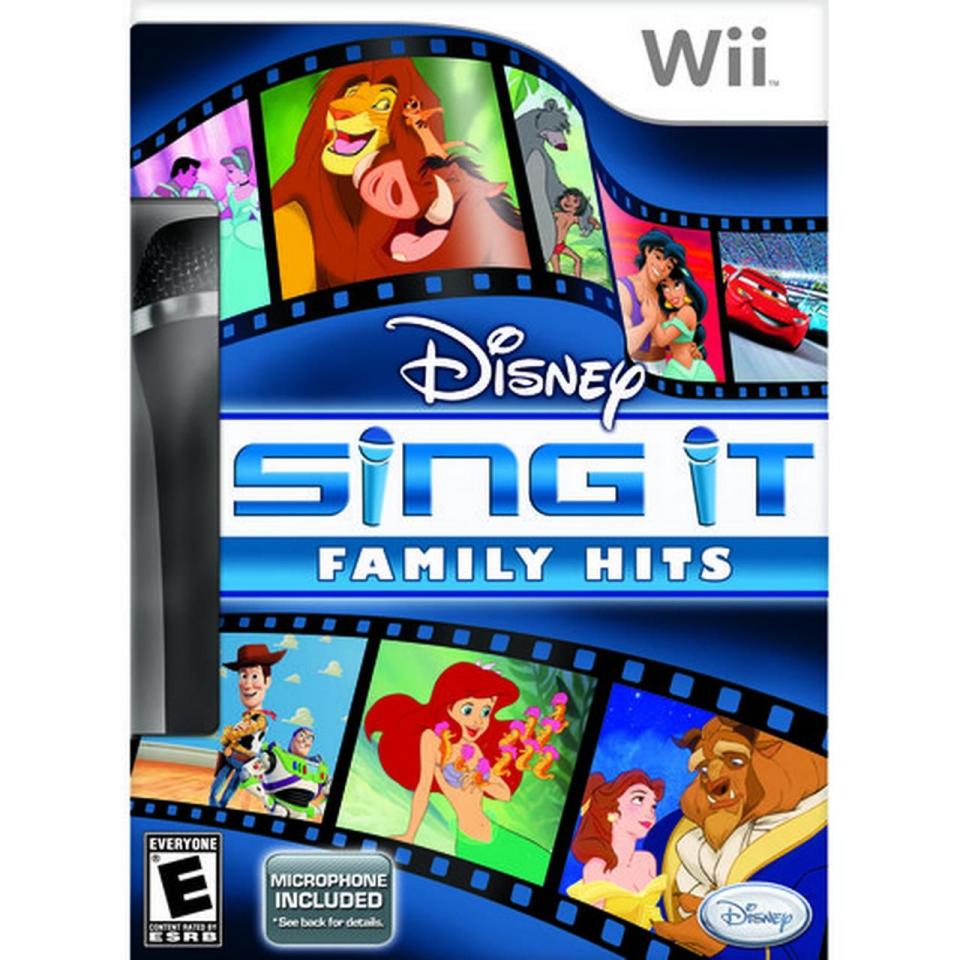 <p>Karaoke but make it at-home. This game came in a variety of versions, from Disney Channel hits to <em>Glee</em> favorites. It's not <a href="https://www.ebay.com/itm/Wii-Disney-Sing-It-Family-Hits-Nintendo-Wii-Game-Microphone-Karaoke-Bundle/293644375357?epid=92972607&hash=item445e91953d:g:qtMAAOSwkAhfCcdS" rel="nofollow noopener" target="_blank" data-ylk="slk:worth as much;elm:context_link;itc:0;sec:content-canvas" class="link ">worth as much</a> as others on this list, but $70 is still some serious money! </p>