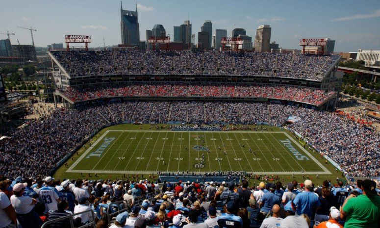 A general view of the Tennessee Titans stadium during the day.