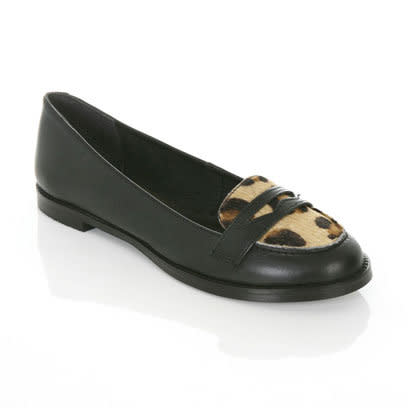 Black Leather Loafer by Miss Selfridge: Flat Shoes for the Weekend