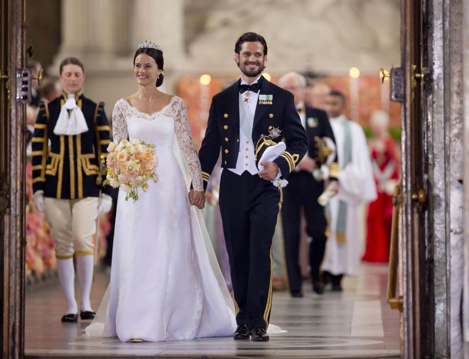 <p>Prince Carl Philip and the newly-minted Princess Sofia on their wedding day in June 2015. </p>