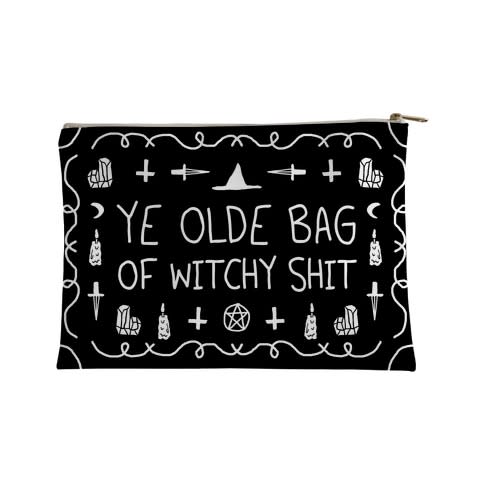 <p><a href="https://www.lookhuman.com/design/360447-ye-olde-bag-of-witchy-shit" rel="nofollow noopener" target="_blank" data-ylk="slk:Shop Now;elm:context_link;itc:0;sec:content-canvas" class="link ">Shop Now</a></p><p>Ye Olde Bag of Witchy Shit Accessory Bag</p><p>$18.99</p><p>lookhuman.com</p>