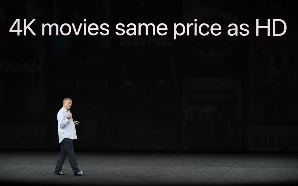 <p>Si ya has comprado alguna vez películas en HD desde iTunes, podrás verlas en su versión 4K sin costes adicionales (<em>REUTERS</em> / Stephen Lam). </p>