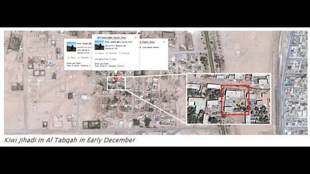 The post says one specific house that Taylor used in December 2014 was identified in numerous tweets that he put out during his time in Al Tabqah. Source: Ibrabo