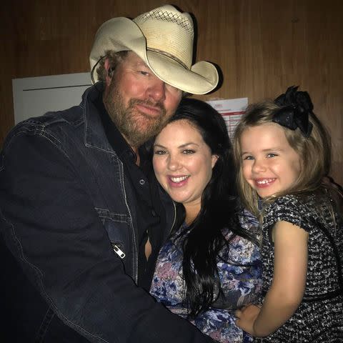 <p>Krystal Keith/Instagram</p> Toby Keith with Krystal and one of his granddaughters