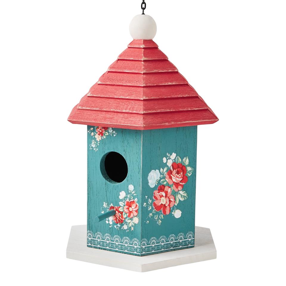 The Pioneer Woman Vintage Floral Wood Birdhouse