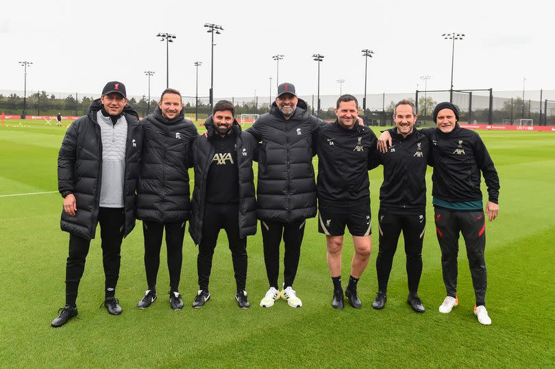 Claudio Taffarel (far right) is staying at Anfield, it seems
