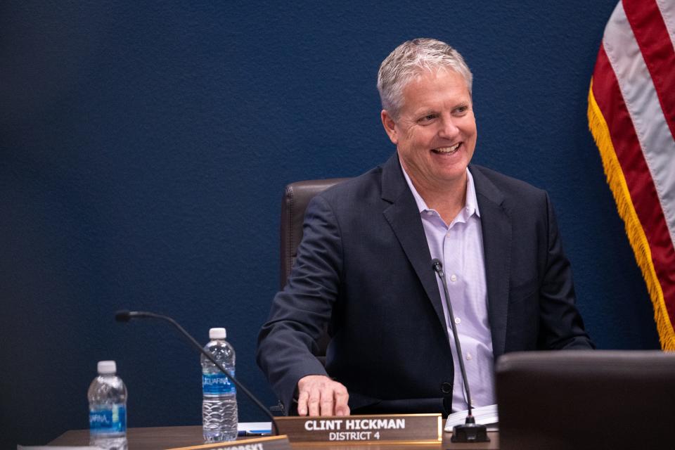 Maricopa County District 4 Supervisor Clint Hickman attends a special board of supervisors meeting to vote on appointing a new sheriff in Phoenix on Feb. 8, 2024.