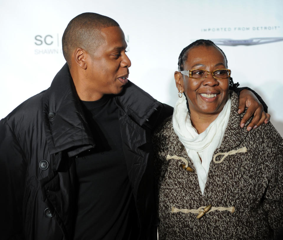 Jay-Z poses with his mother, Gloria Carter