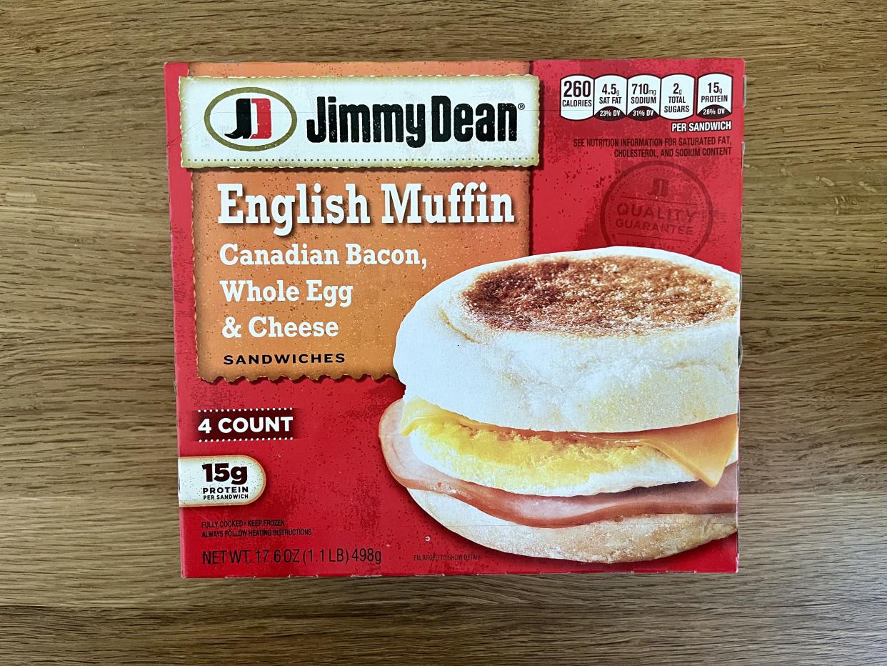 Jimmy Dean English Muffin Breakfast Sandwich with Canadian Bacon, Whole Egg, and Cheese