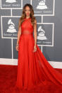 Rihanna arrives at the 55th Annual Grammy Awards at the Staples Center in Los Angeles, CA on February 10, 2013.