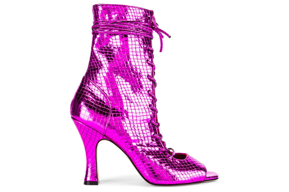 metallic, pink, boots