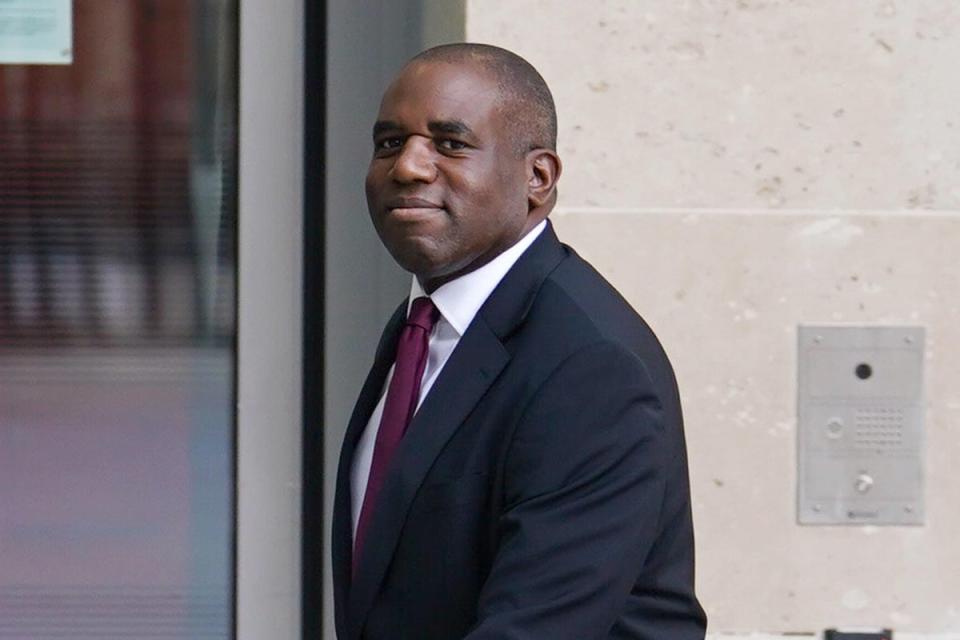 Shadow foreign secretary David Lammy (Jordan Pettitt/PA) (PA Wire)