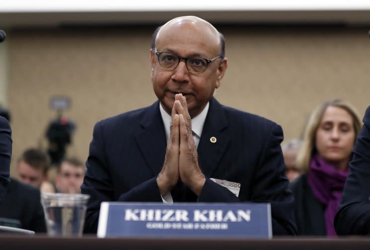 Khizr Khan at a House Democratic forum on President Trump’s executive order on immigration. (Photo: Alex Brandon/AP)