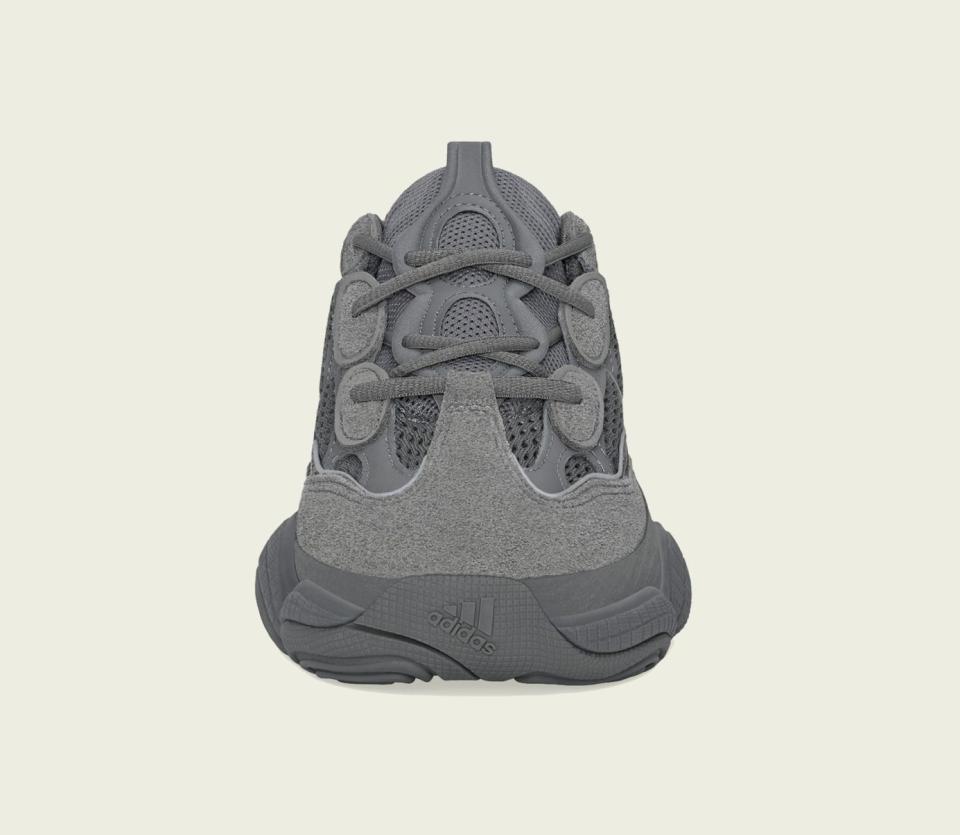 A front view of the Adidas Yeezy 500 “Granite.” - Credit: Courtesy of Adidas