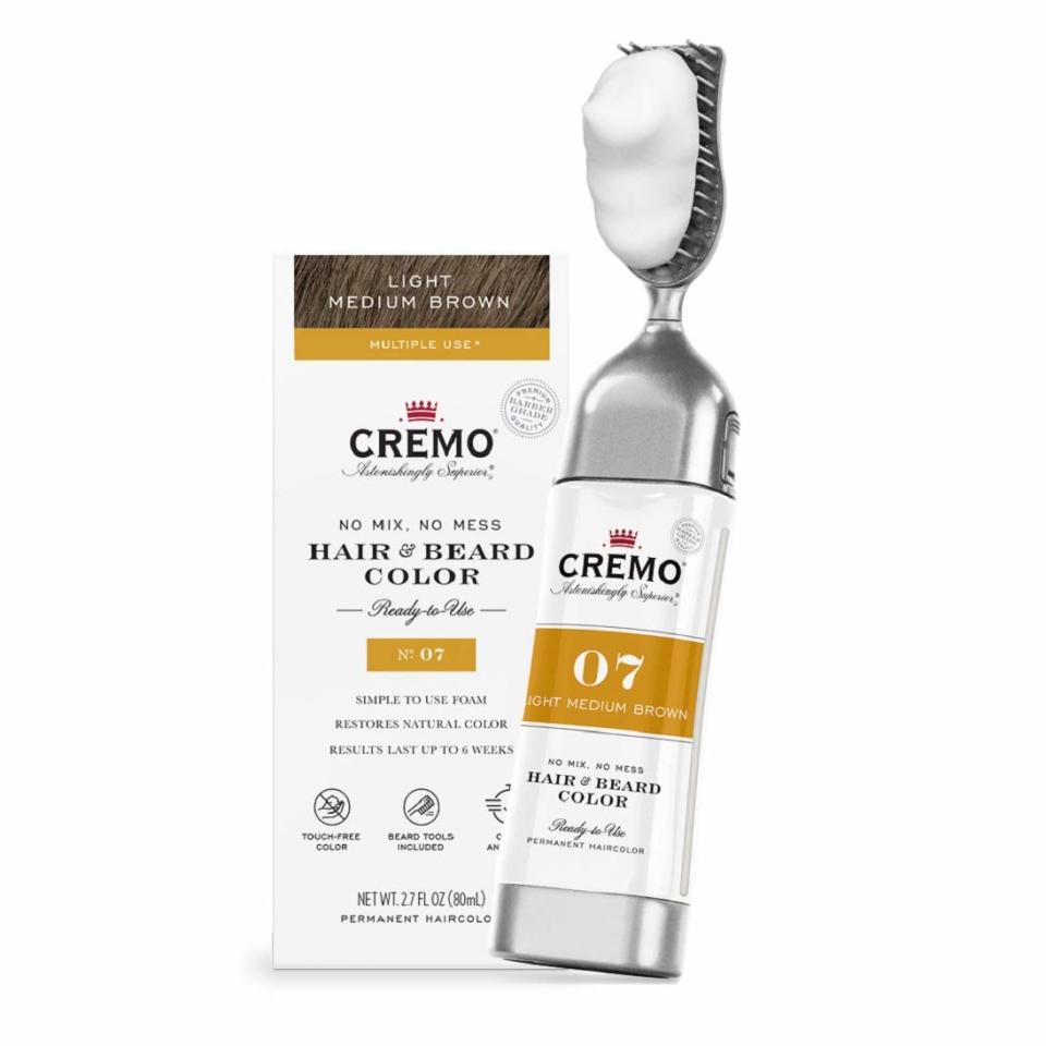 Cremo No Mix No Mess Hair and Beard Color in Light Medium Brown; easiest beard dye