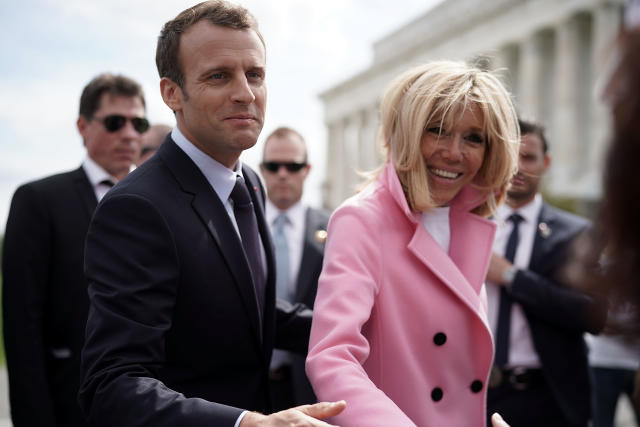 French Presidents Wife Brigitte Macron Rocks Nude Louis Vuitton