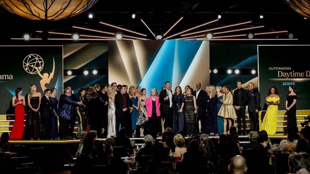  The 'General Hospital' cast and crew winning the Daytime Emmy for best daytime drama in 2023. . 