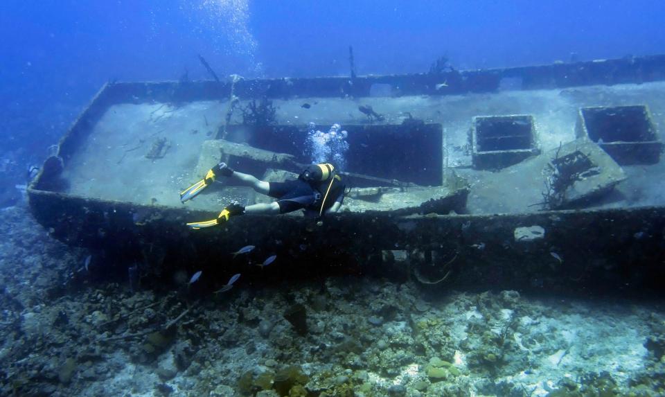 A shipwreck in Playa Giron, Cuba.