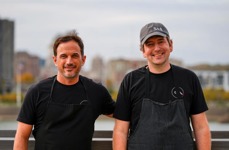 Mike Capellino, 42, left, and Lee Cummings, 35, are co-owners of the new Asian street food restaurant by the name of Stick and Buns at The Galley on the Levee in Newport.
