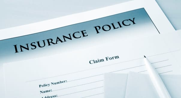 Insurance policy and claim form, focus on words 