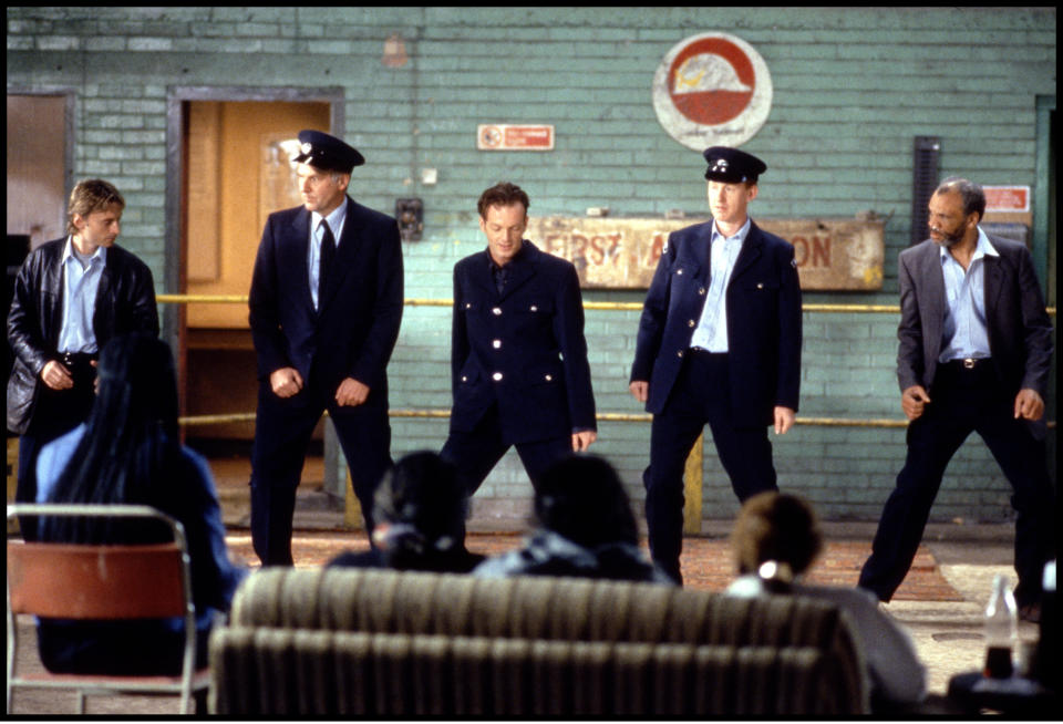 Prod DB © Redwave Films / DR THE FULL MONTY (THE FULL MONTY) de Peter Cataneo 1997 GB avec Robert Carlyle, Tom Wilkinson, Hugo Speer et Paul Barber chippendales, repetition, spectacle