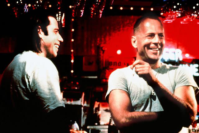<p>Miramax/Buena Vista/Kobal/Shutterstock </p> John Travolta (left) and Bruce Willis in 'Pulp Fiction'