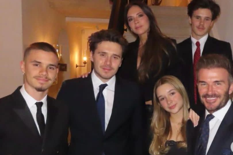 Victoria and David Beckham with their children