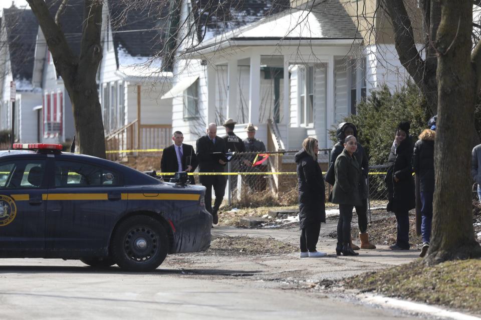 New York State Police are investigating a homicide on Wetmore Park near Lyell Avenue in Rochester on March 14, 2022.  New York State Police say a  Rochester police officer is a person of interest.