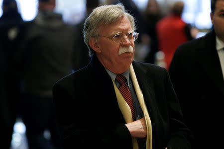 FILE PHOTO: Former U.S. Ambassador to the United Nations John Bolton arrives for a meeting with U.S. President-elect Donald Trump at Trump Tower in New York, U.S., December 2, 2016. REUTERS/Mike Segar/File Photo