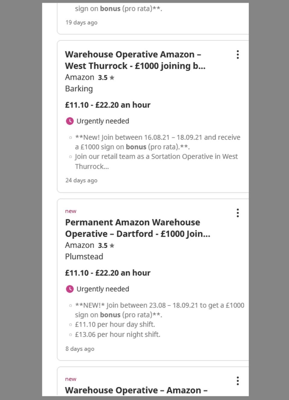 Jobs advertised online (indeed.co.uk)